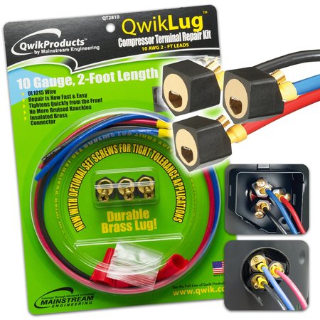 QWIKPRODUCTS QwikLug Terminal repair lugs 10 AWG, 2ft leads QT2810